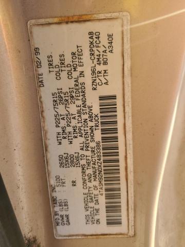 4TASM92N0XZ483386 - 1999 TOYOTA TACOMA XTRACAB PRERUNNER თაფლისფერი ფოტო 12