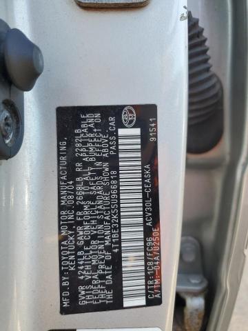 4T1BE32K55U966818 - 2005 TOYOTA CAMRY LE SILVER photo 12