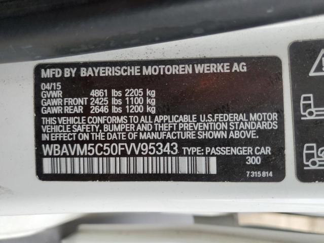 WBAVM5C50FVV95343 - 2015 BMW X1 XDRIVE35I WHITE photo 13