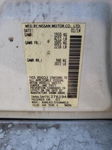 1N4AL3AP7EC276194 - 2014 NISSAN ALTIMA 2.5 WHITE photo 12