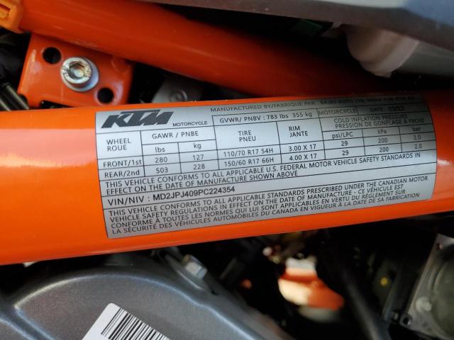 MD2JPJ409PC224354 - 2023 KTM 390 DUKE BLACK photo 10