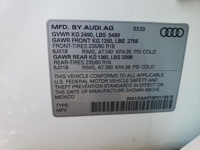 WA1GAAFY9P2116515 - 2023 AUDI Q5 PREMIUM 45 WHITE photo 12