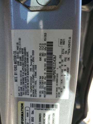 1FA6P0H74E5354367 - 2014 FORD FUSION SE SILVER photo 12