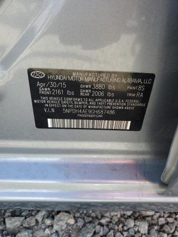 5NPDH4AE9GH687486 - 2016 HYUNDAI ELANTRA SE SILVER photo 12