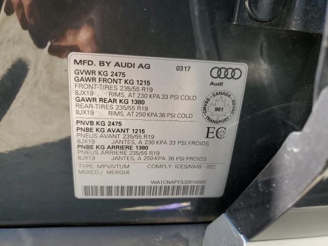 WA1CNAFY3J2010085 - 2018 AUDI Q5 PRESTIGE 黑色 照片 13