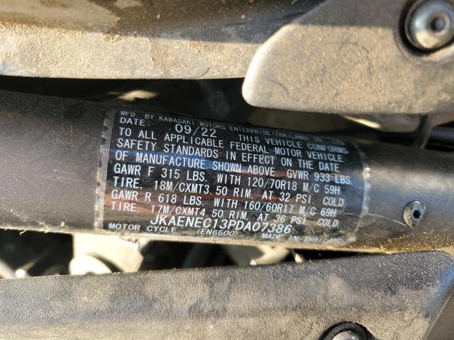 JKAENEC13PDA07386 - 2023 KAWASAKI EN650 C BLACK photo 9