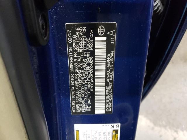 JTNBE46K873096829 - 2007 TOYOTA CAMRY CE BLUE photo 13