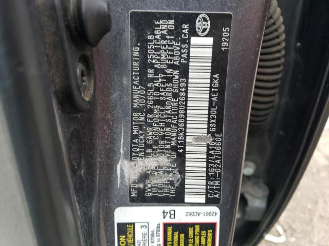 4T1BK36B98U268493 - 2008 TOYOTA AVALON XL CHARCOAL photo 12