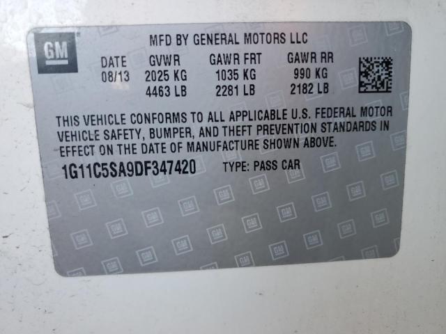 1G11C5SA9DF347420 - 2013 CHEVROLET MALIBU 1LT 白色 照片 12