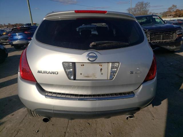 JN8AZ08W66W502878 - 2006 NISSAN MURANO SL SILVER photo 6