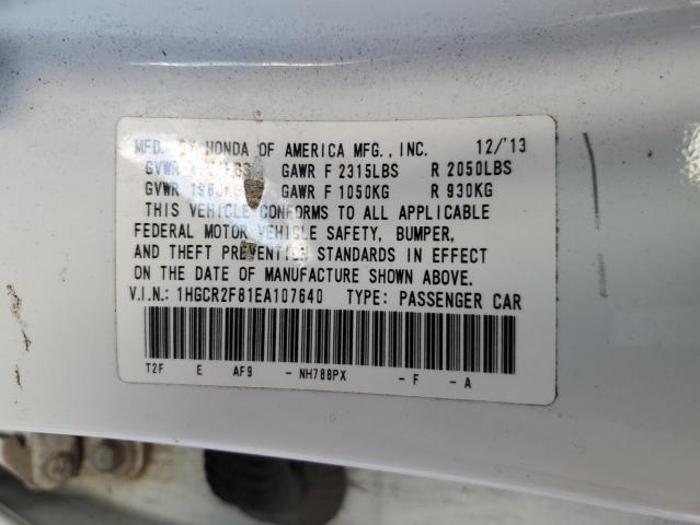 1HGCR2F81EA107640 - 2014 HONDA ACCORD EXL WHITE photo 13