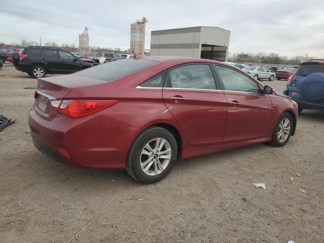 5NPEB4ACXEH854116 - 2014 HYUNDAI SONATA GLS RED photo 3