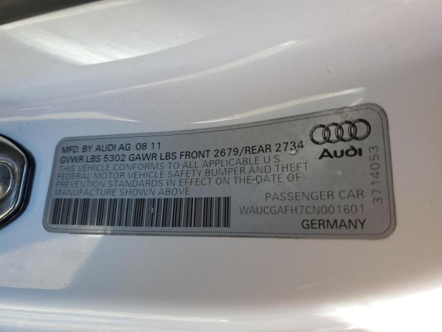 WAUCGAFH7CN001601 - 2012 AUDI S5 PREMIUM PLUS 白色 照片 13