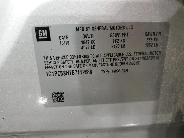 1G1PC5SH7B7112688 - 2011 CHEVROLET CRUZE LS SILVER photo 12