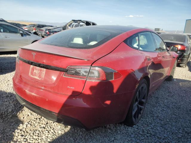 5YJSA1E64NF459761 - 2022 TESLA MODEL S RED photo 3