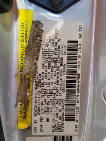 5TETU4GN3AZ744672 - 2010 TOYOTA TACOMA PRERUNNER ACCESS CAB SILVER photo 12