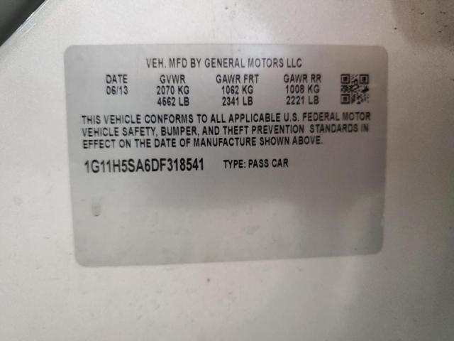 1G11H5SA6DF318541 - 2013 CHEVROLET MALIBU LTZ ვერცხლისფერი ფოტო 12