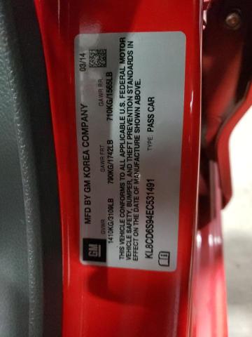 KL8CD6S94EC531491 - 2014 CHEVROLET SPARK 1LT RED photo 12