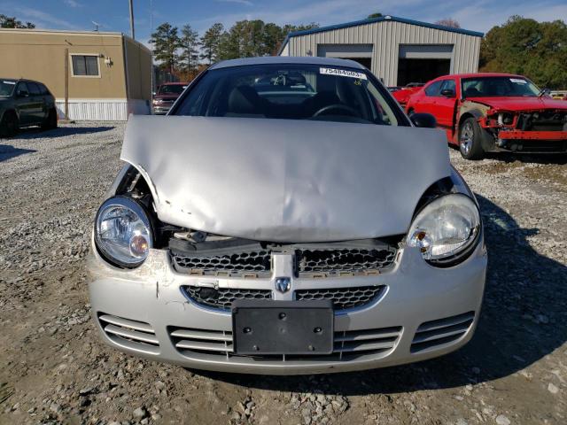 1B3ES56C45D256156 - 2005 DODGE NEON SXT SILVER photo 5