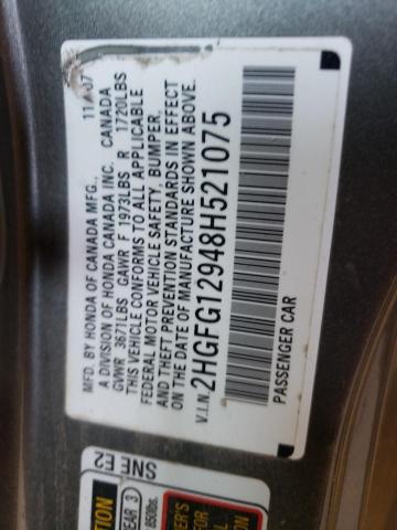 2HGFG12948H521075 - 2008 HONDA CIVIC EXL Boz foto 13