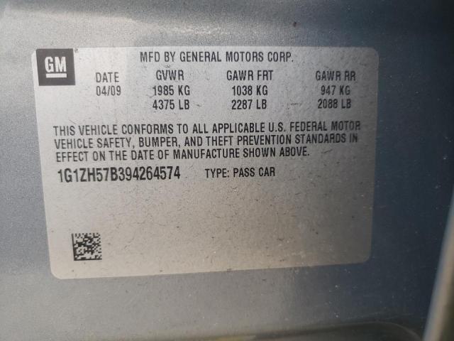 1G1ZH57B394264574 - 2009 CHEVROLET MALIBU 1LT Көк фото 12