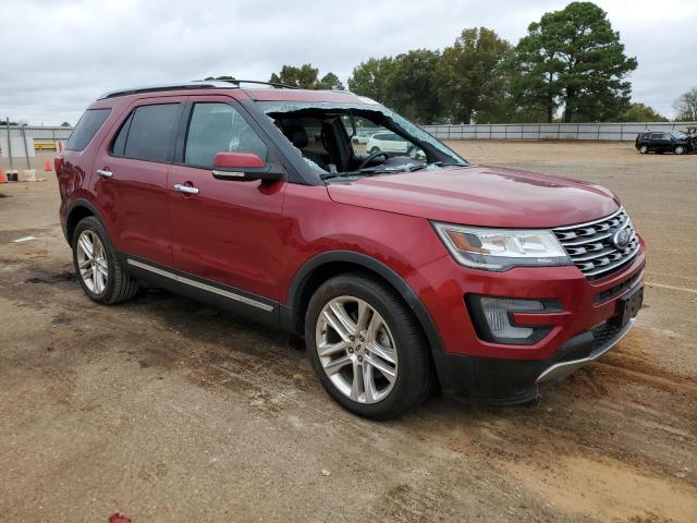 1FM5K7FH3HGE37060 - 2017 FORD EXPLORER LIMITED RED photo 4