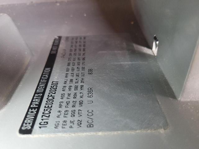 1G1ZC5E03CF202507 - 2012 CHEVROLET MALIBU 1LT Күміс фото 12