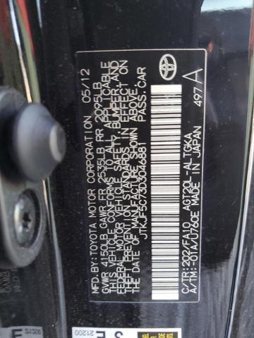 JTKJF5C73D3046881 - 2013 TOYOTA SCION TC 黑色 照片 12