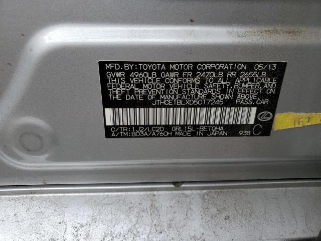 JTHCE1BLXD5017245 - 2013 LEXUS GS 350 SILVER photo 12