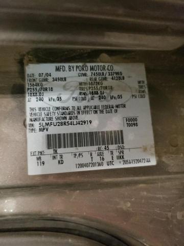 5LMFU28R54LJ42919 - 2004 LINCOLN NAVIGATOR 银色 照片 13