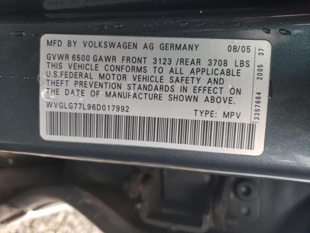 WVGLG77L96D017992 - 2006 VOLKSWAGEN TOUAREG 3.2 TEAL photo 13