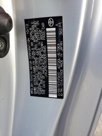 JTKJF5C7XD3057845 - 2013 TOYOTA SCION TC 银色 照片 13