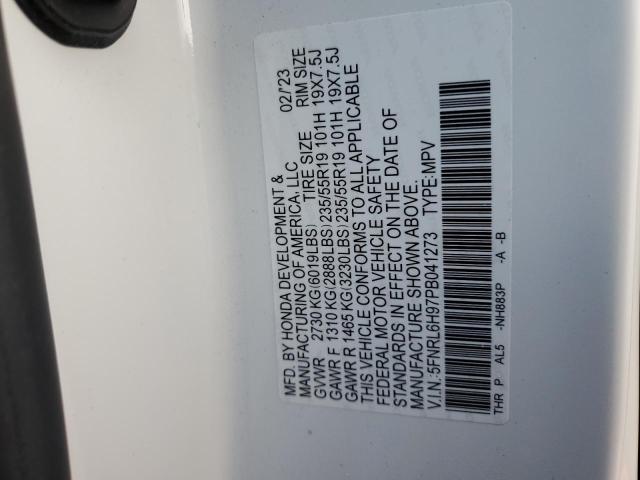 5FNRL6H97PB041273 - 2023 HONDA ODYSSEY ELITE Սպիտակ լուսանկար 14