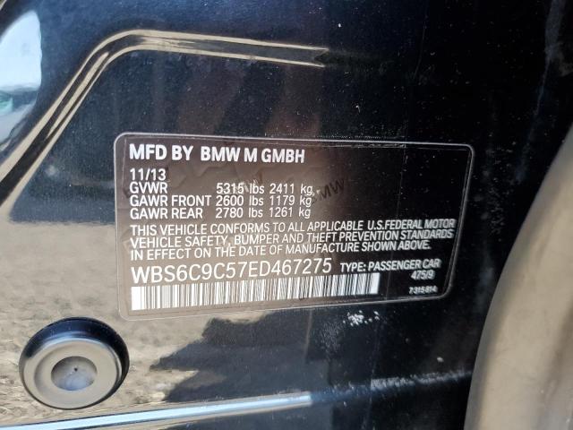 WBS6C9C57ED467275 - 2014 BMW M6 GRAN COUPE BLACK photo 12