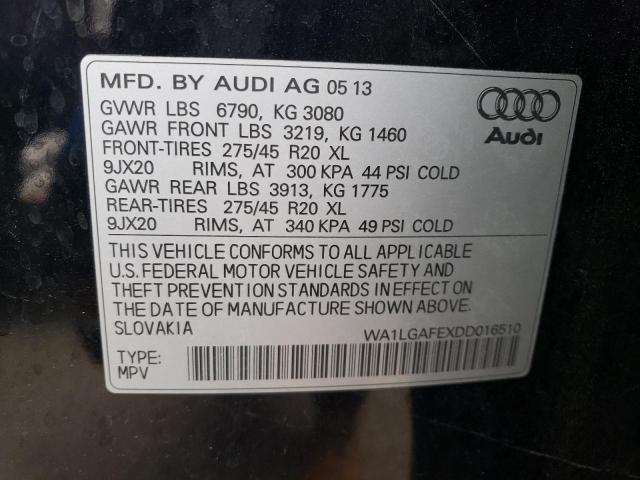 WA1LGAFEXDD016510 - 2013 AUDI Q7 PREMIUM PLUS BLACK photo 12