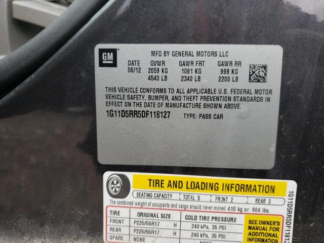 1G11D5RR5DF118127 - 2013 CHEVROLET MALIBU 1LT 灰色 照片 12