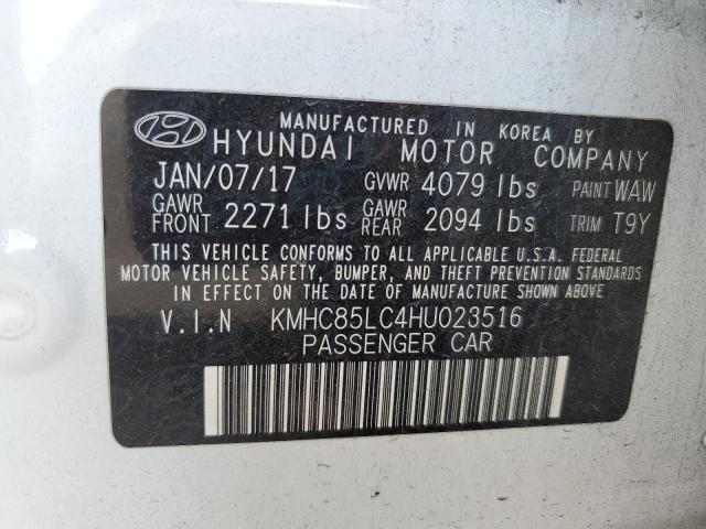 KMHC85LC4HU023516 - 2017 HYUNDAI IONIQ LIMITED WHITE photo 12