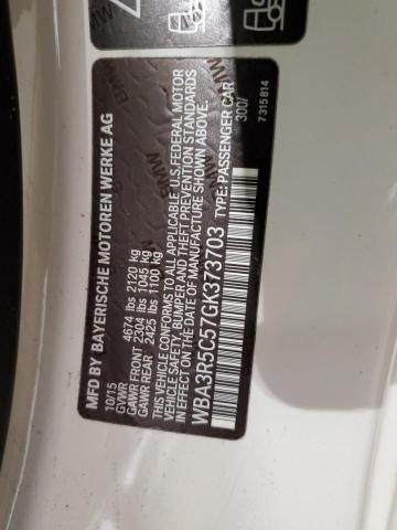 WBA3R5C57GK373703 - 2016 BMW 435 XI WHITE photo 12