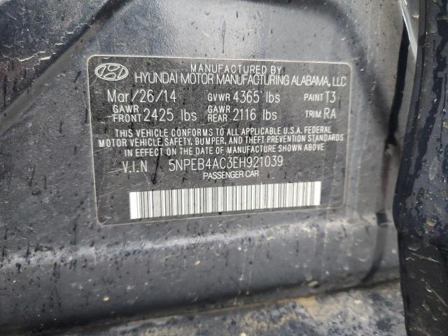 5NPEB4AC3EH921039 - 2014 HYUNDAI SONATA GLS BLUE photo 12