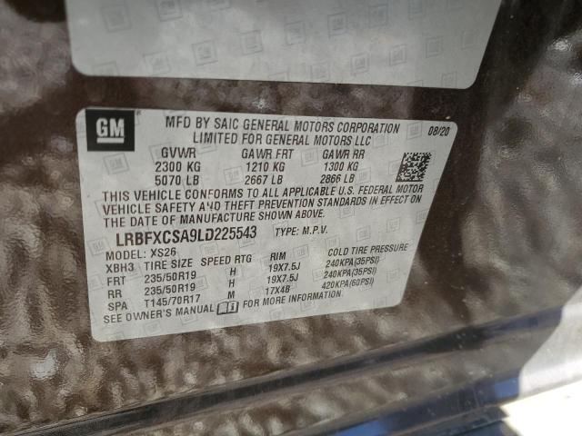 LRBFXCSA9LD225543 - 2020 BUICK ENVISION ESSENCE Շագանակագույն լուսանկար 13