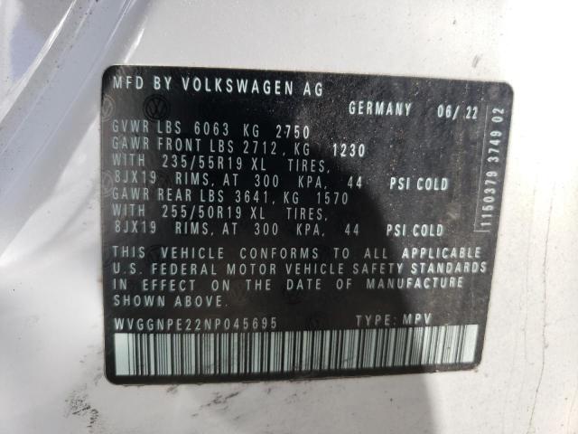 WVGGNPE22NP045695 - 2022 VOLKSWAGEN ID.4 PRO S თეთრი ფოტო 14