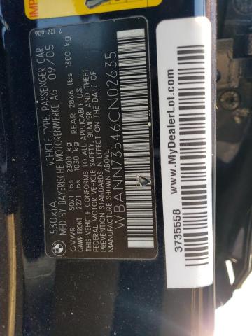 WBANN73546CN02635 - 2006 BMW 530 XIT BLUE photo 13