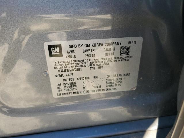 KL4CJBSB5FB030381 - 2015 BUICK ENCORE CONVENIENCE 灰色 照片 12