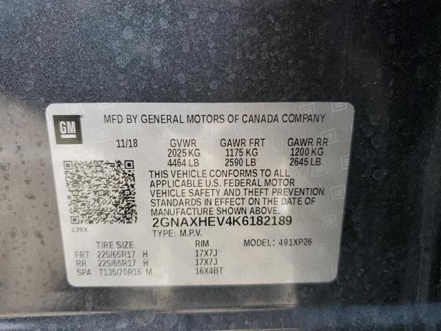 2GNAXHEV4K6182189 - 2019 CHEVROLET EQUINOX LS GRAY photo 13