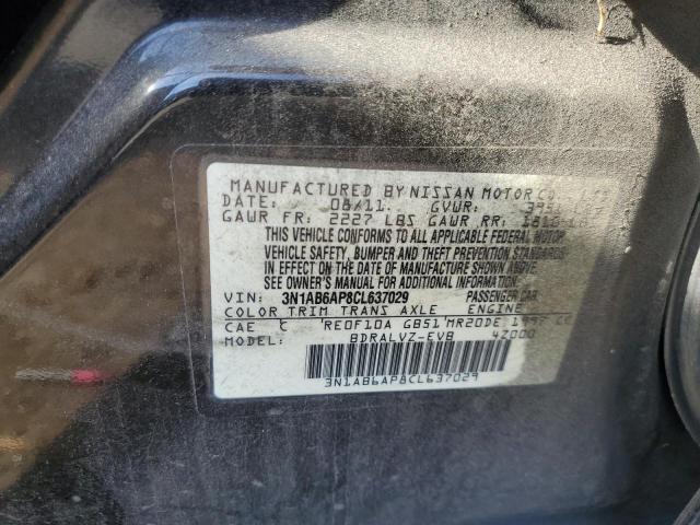 3N1AB6AP8CL637029 - 2012 NISSAN SENTRA 2.0 BLACK photo 12