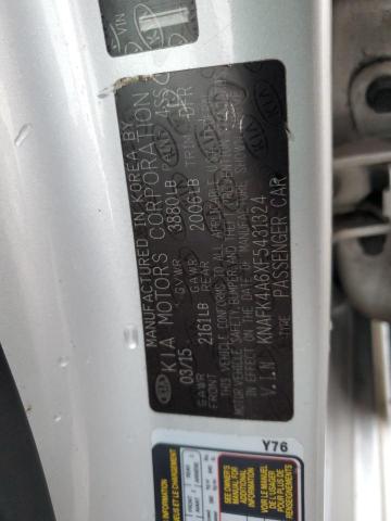 KNAFK4A6XF5431324 - 2015 KIA FORTE LX SILVER photo 12