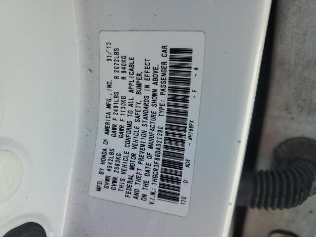 1HGCR3F86DA021390 - 2013 HONDA ACCORD EXL WHITE photo 12