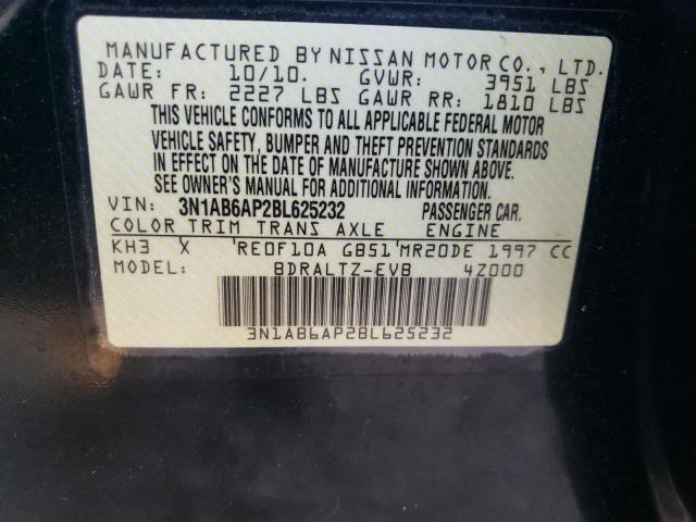 3N1AB6AP2BL625232 - 2011 NISSAN SENTRA 2.0 BLACK photo 13