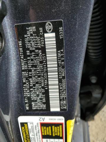 4T1BK3DB7BU424251 - 2011 TOYOTA AVALON BASE 灰色 照片 12