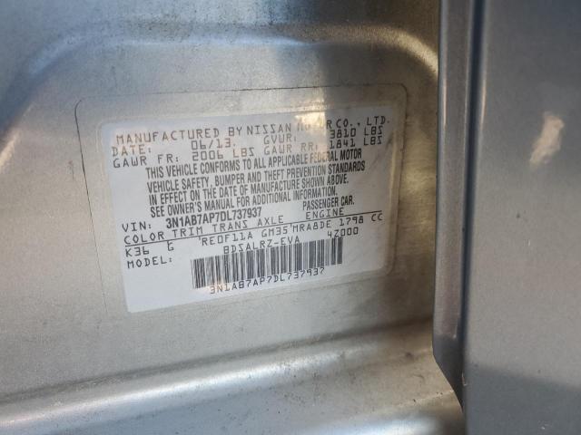 3N1AB7AP7DL737937 - 2013 NISSAN SENTRA S SILVER photo 12